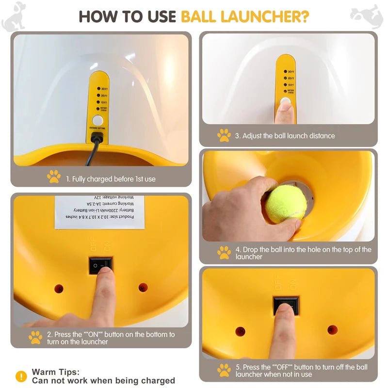 Automatic Dog Tennis Launcher – Interactive & Rechargeable Toy - Best Buddy Store