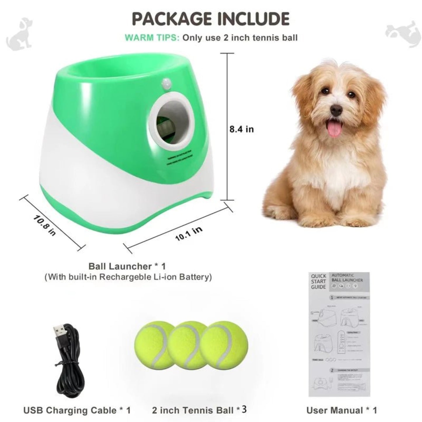 Automatic Dog Tennis Launcher – Interactive & Rechargeable Toy - Best Buddy Store