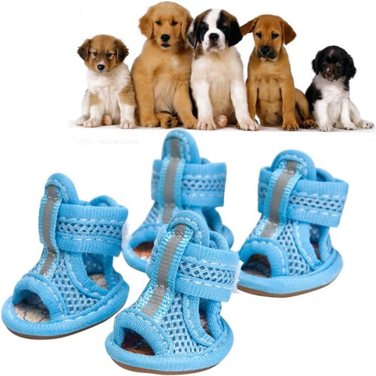 Breathable Mesh Dog Sandals Non Slip Rubber Sole 4 Dog Shoes for Walking - Best Buddy Store