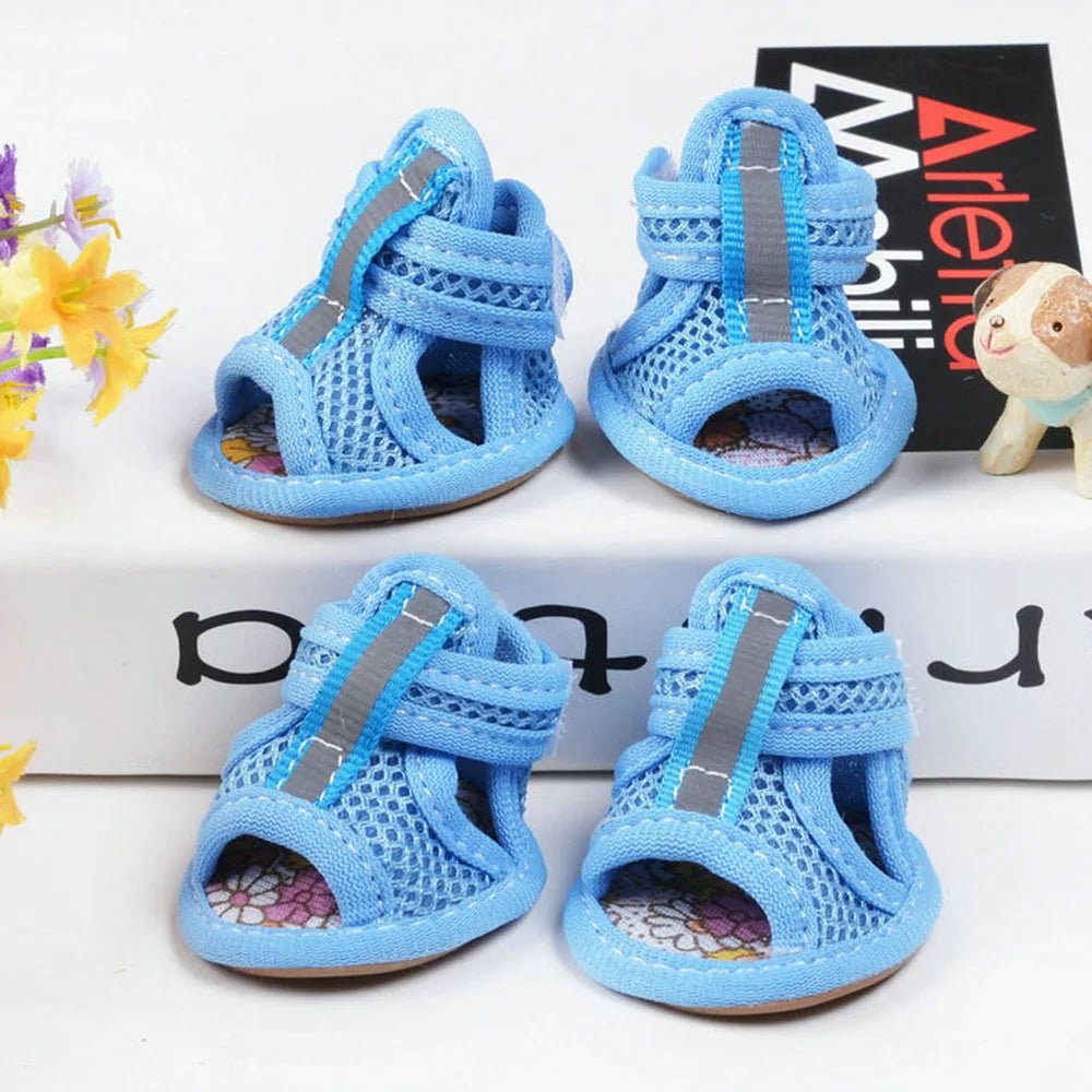 Breathable Mesh Dog Sandals Non Slip Rubber Sole 4 Dog Shoes for Walking - Best Buddy Store