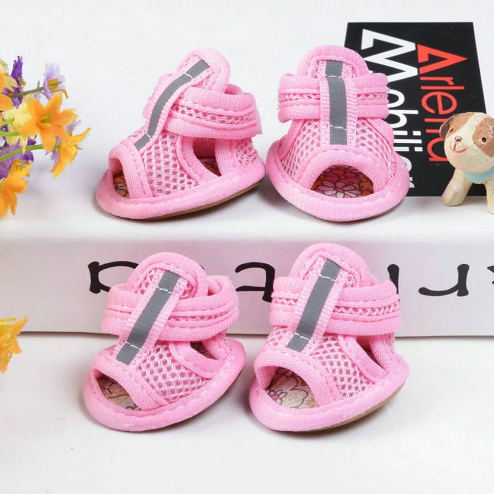 Breathable Mesh Dog Sandals Non Slip Rubber Sole 4 Dog Shoes for Walking - Best Buddy Store