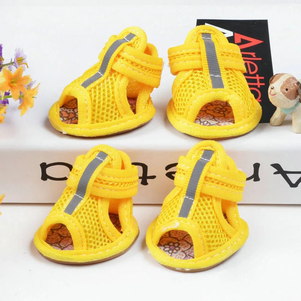 Breathable Mesh Dog Sandals Non Slip Rubber Sole 4 Dog Shoes for Walking - Best Buddy Store