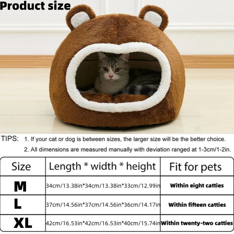 Brown Cat Bed Cozy Pet Tent - Best Buddy Store