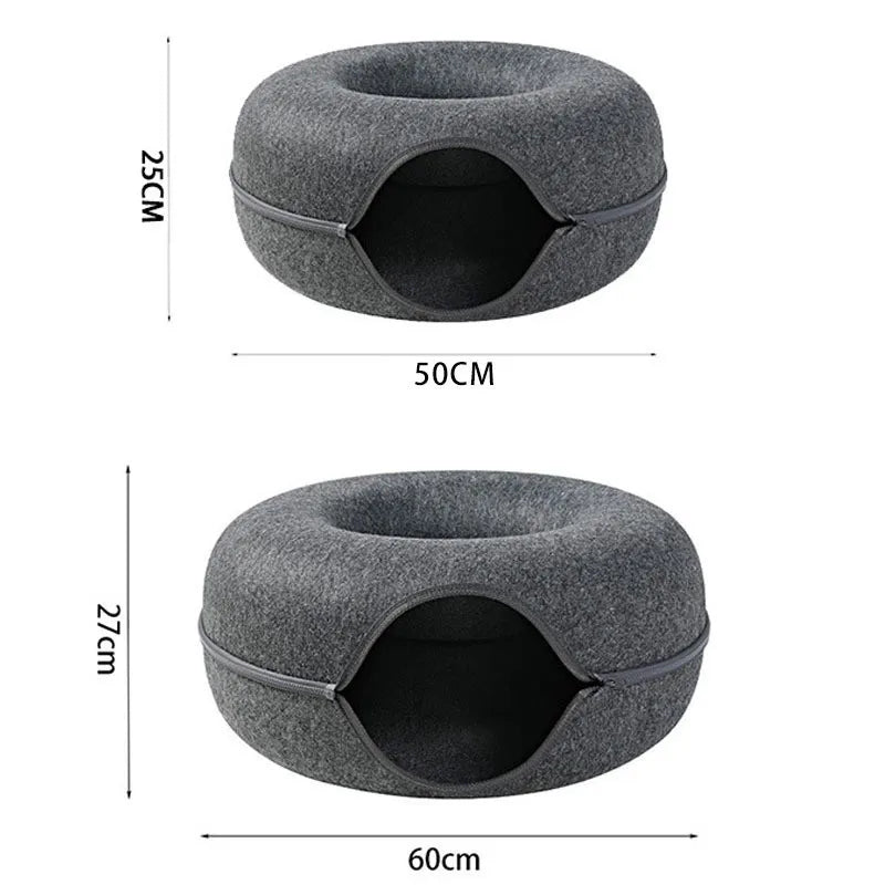 Cozy Donut Cat Bed and Tunnel - Best Buddy Store