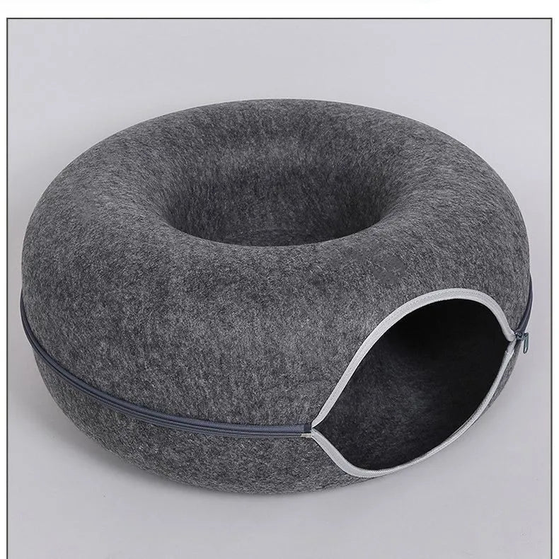 Cozy Donut Cat Bed and Tunnel - Best Buddy Store