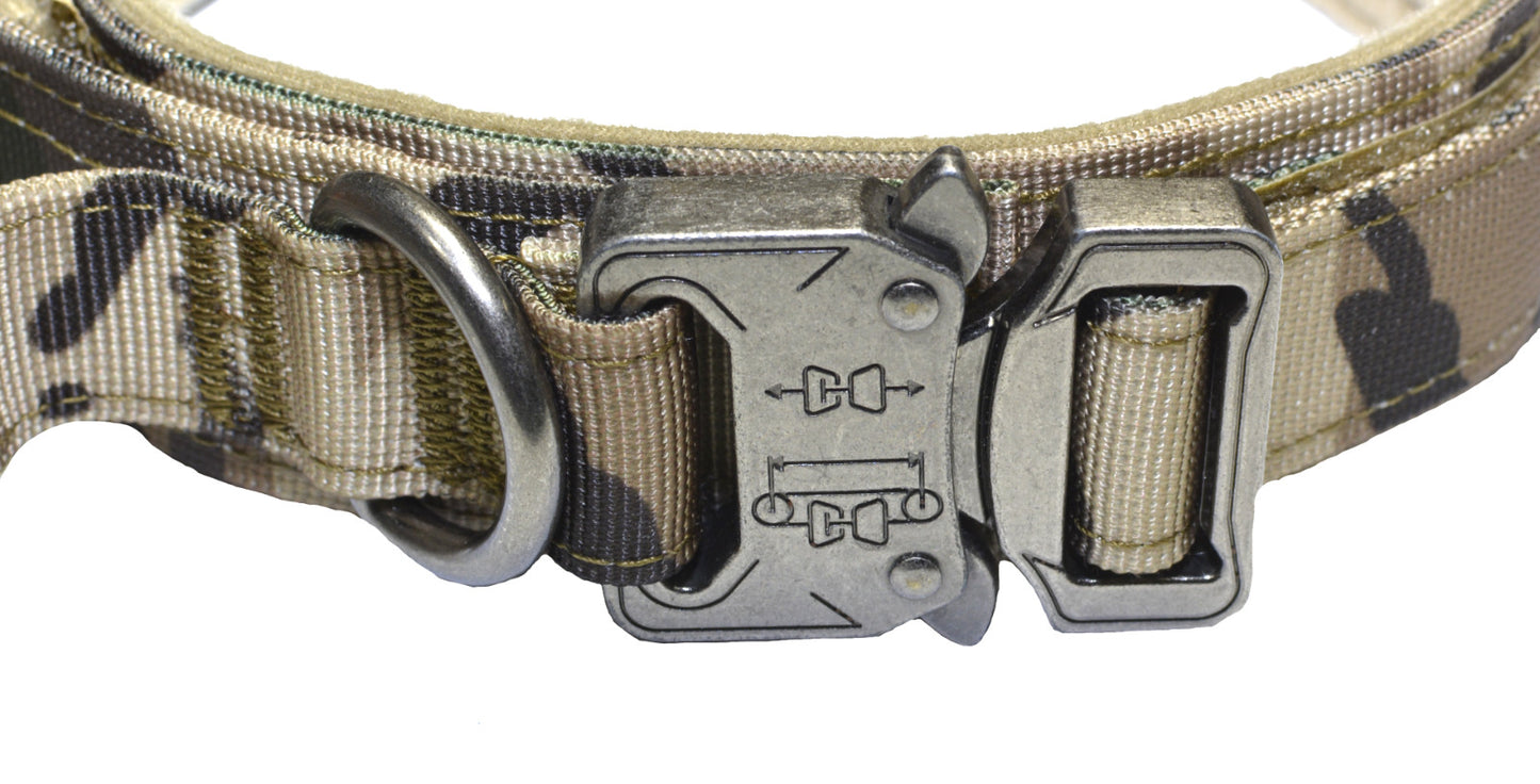 Tactical Dog Collar & Leash Set — Heavy-Duty Nylon, Metal Buckle, Water-Resistant, 4 Colors