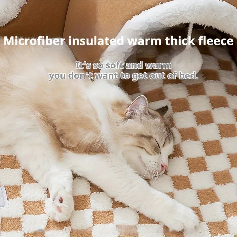 Winter Indoor Warm Plush Cat Bed with Reindeer Appearance Hide and Seek Tunnel - Best Buddy Store
