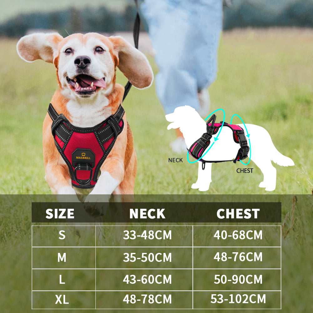 Reflective Adjustable No Pull Vest Handle Breathable Padded Chest Dog Harness