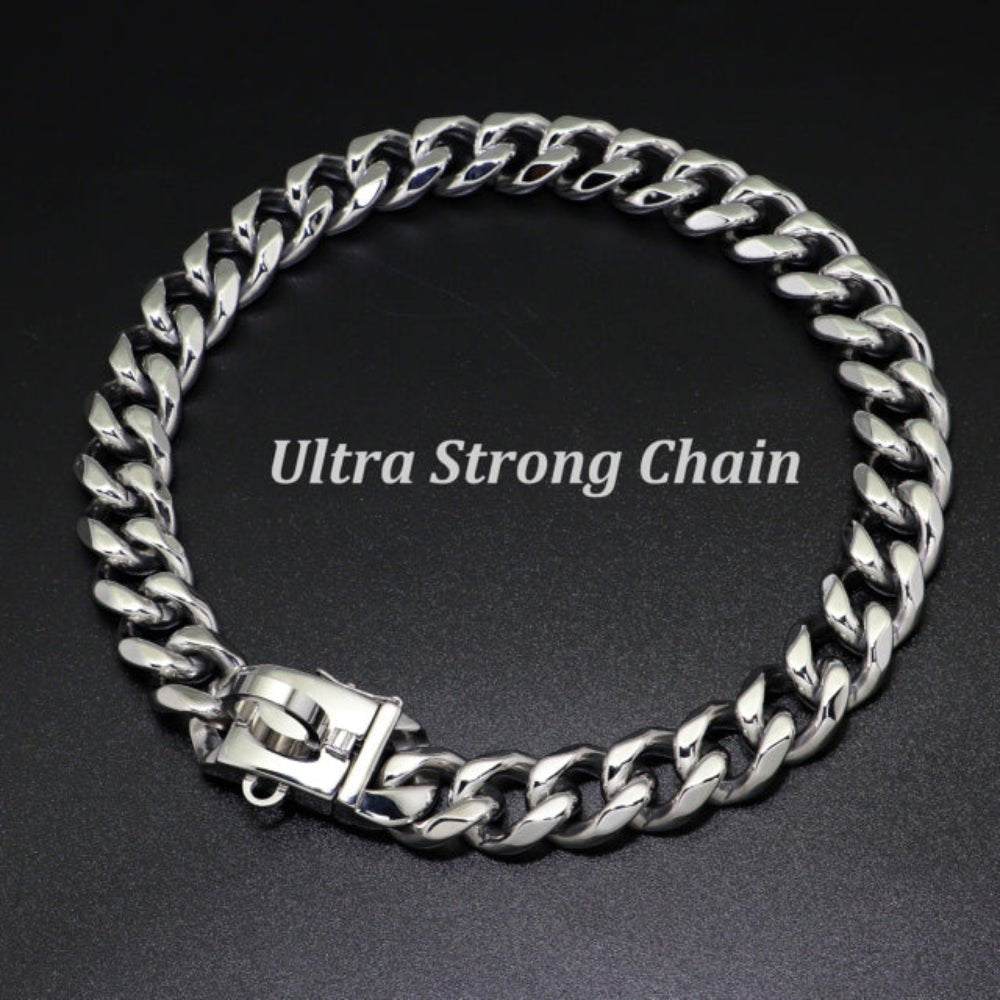 18K Gold Dog Chain Collar Cuban Link Heavy Duty Super Strong Chew Proof - Best Buddy Store