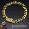 18K Gold Dog Chain Collar Cuban Link Heavy Duty Super Strong Chew Proof - Best Buddy Store