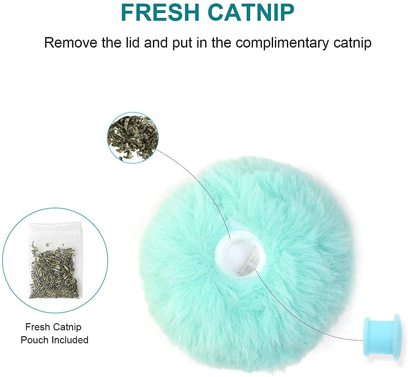 3 Pack Fluffy Interactive  Cat Ball Toys Chirping Balls | Best Buddy