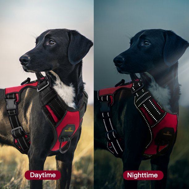 Arnés para perros acolchado transpirable con asa de chaleco sin tirones ajustable reflectante 