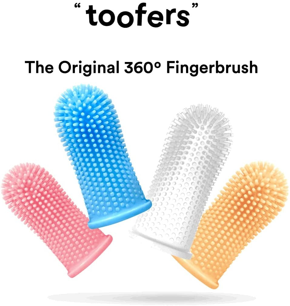 360º Dog Fingerbrush Toothbrush - Ergonomic Design, Set of 2 - BestBuddyStore