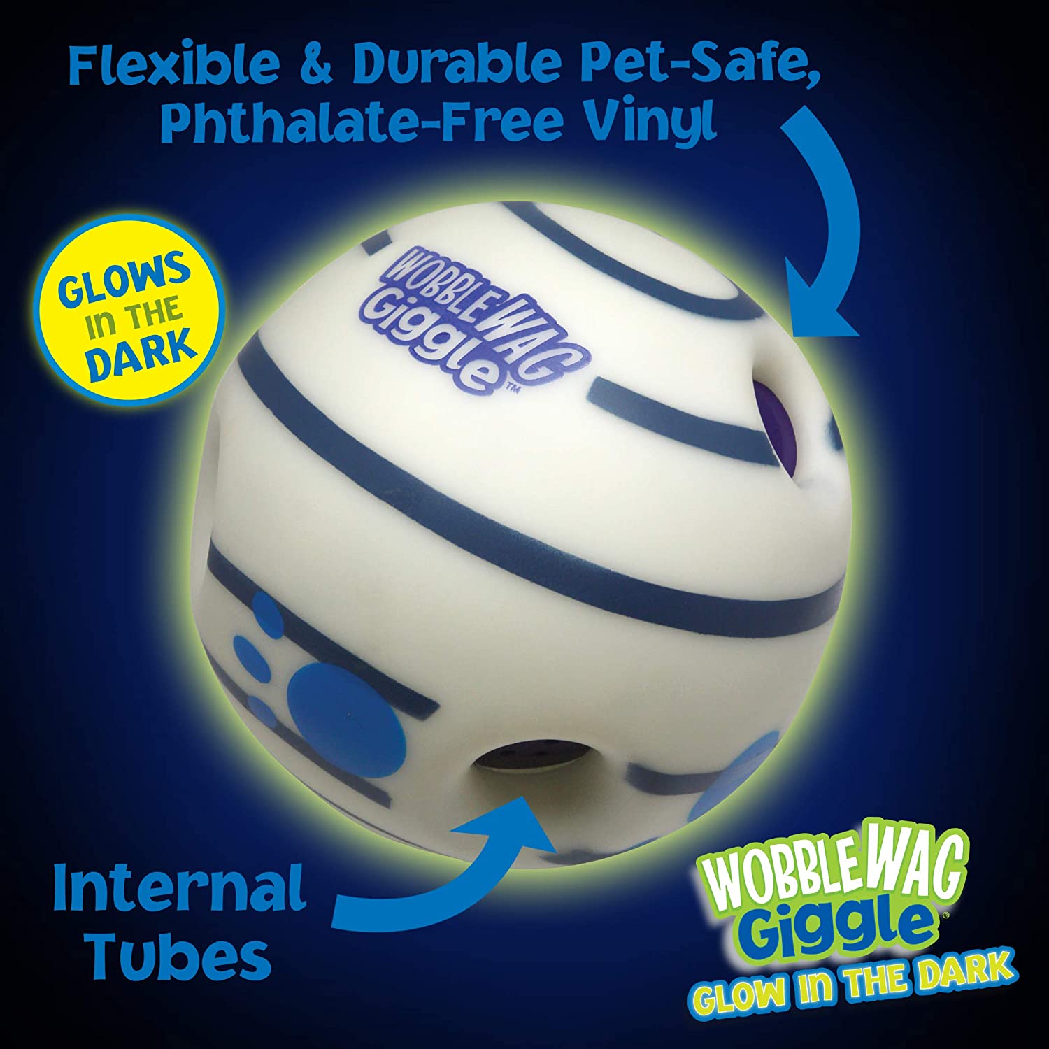 Wobble Giggle Ball - Interactive Dog Toy, Fun Giggle Sounds When Rolled or Shaken - BestBuddyStore