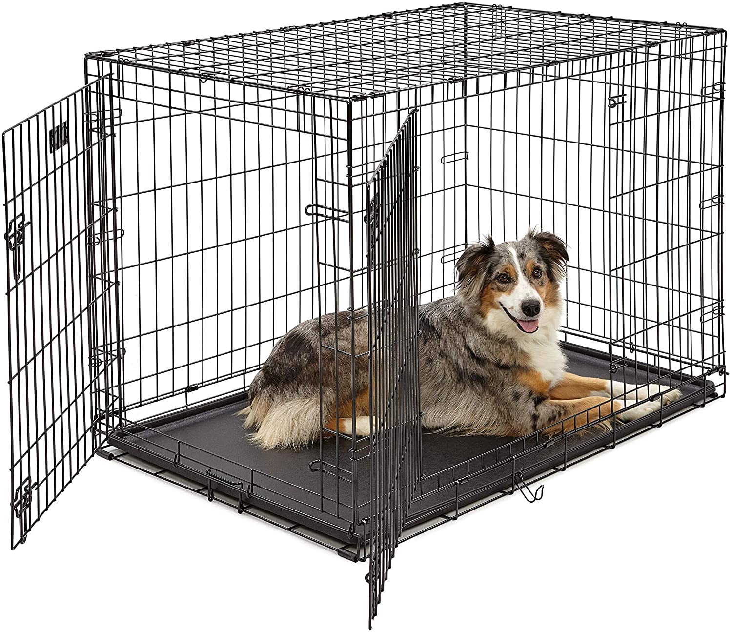 Single Door & Double Door Folding Metal Dog Crates | Fully Equipped - BestBuddyStore