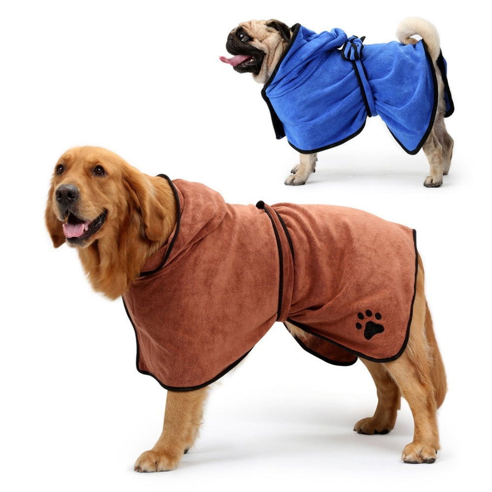 Dog Bathrobe Super Absorbent Bath Drying Towel - BestBuddyStore
