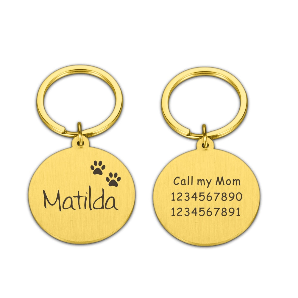 Engraved Pet ID Tag Personalized Custom Name Pendant - BestBuddyStore