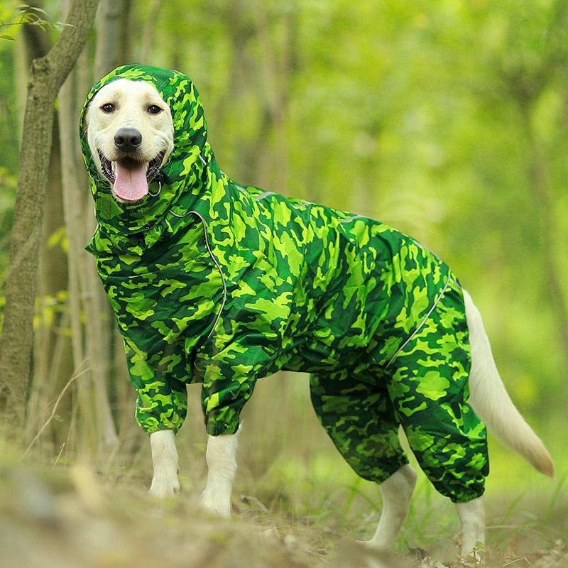 High Neck Hooded Waterproof Zipper Dog Reflective Raincoat | BestBuddy