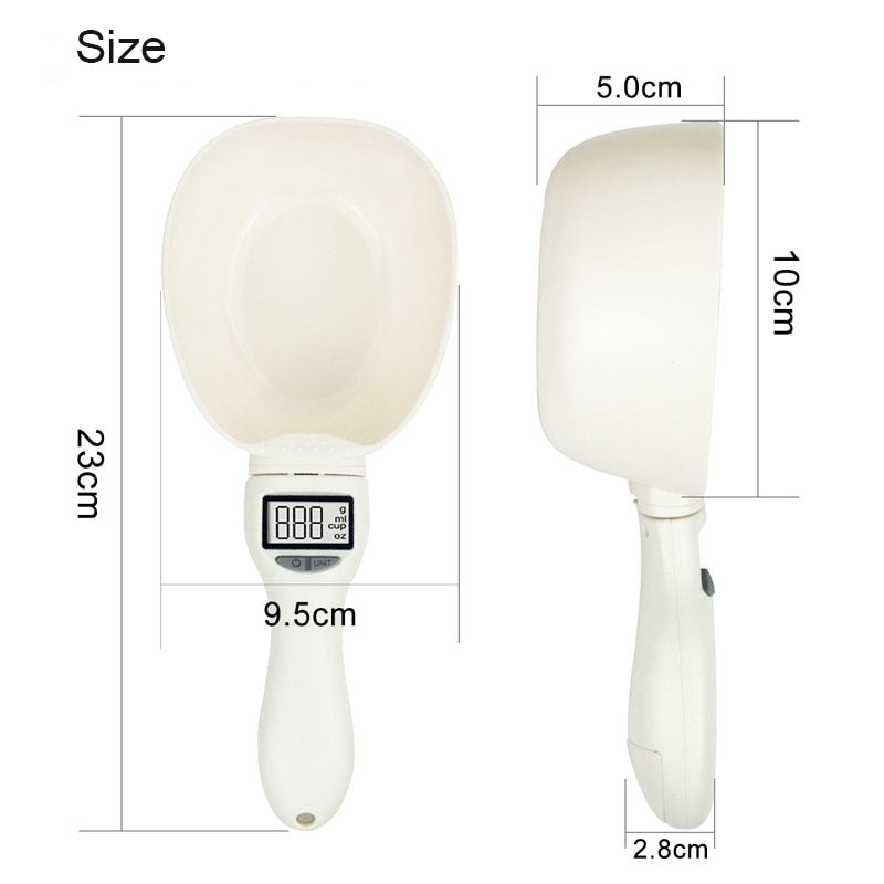 Pet Food Scale Feeding Bowl Spoon Measuring Portable Led Display - BestBuddyStore