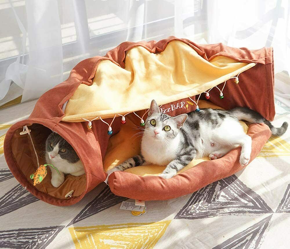 Cat Bed tunnel Collapsible 2 - Hole Tube - Best Buddy Store
