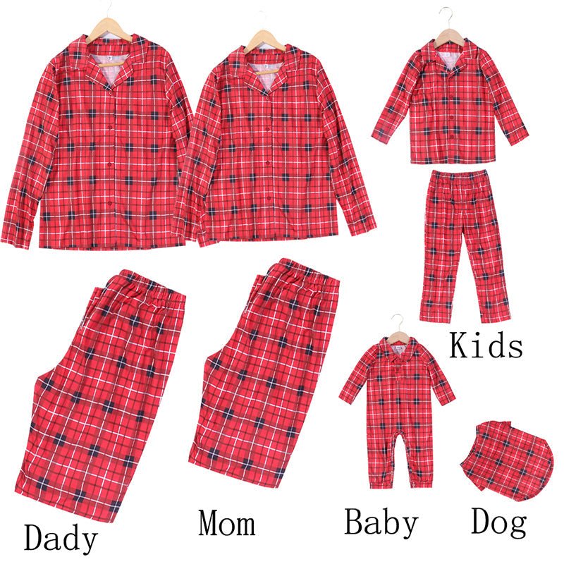 Christmas Matching Pajamas Plaid Cotton Family - Best Buddy Store