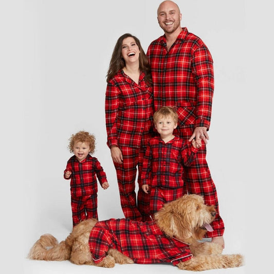 Christmas Matching Pajamas Plaid Cotton Family - Best Buddy Store