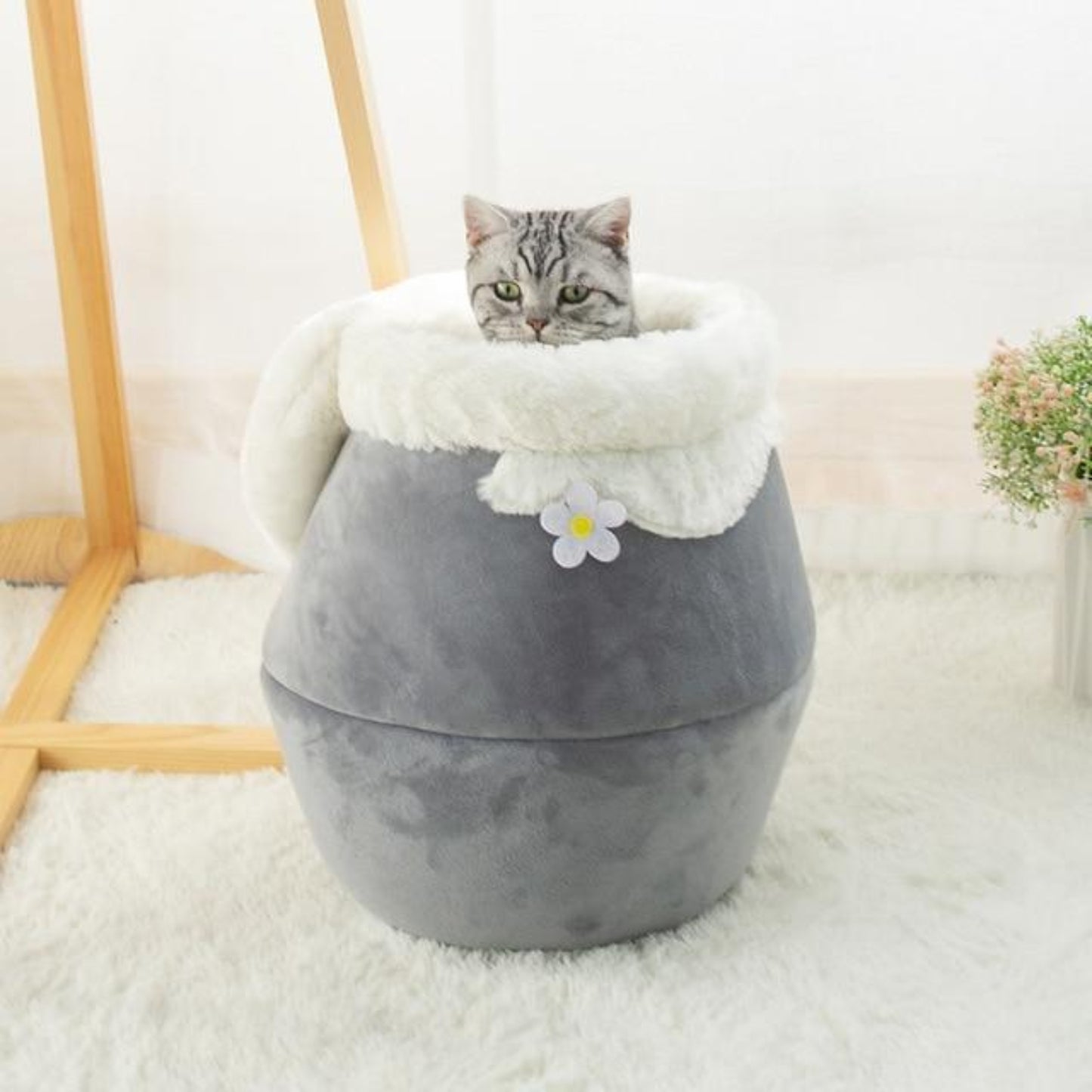 CozyCave Cute Winter Foldable Soft Plush Cat Bed - Best Buddy Store