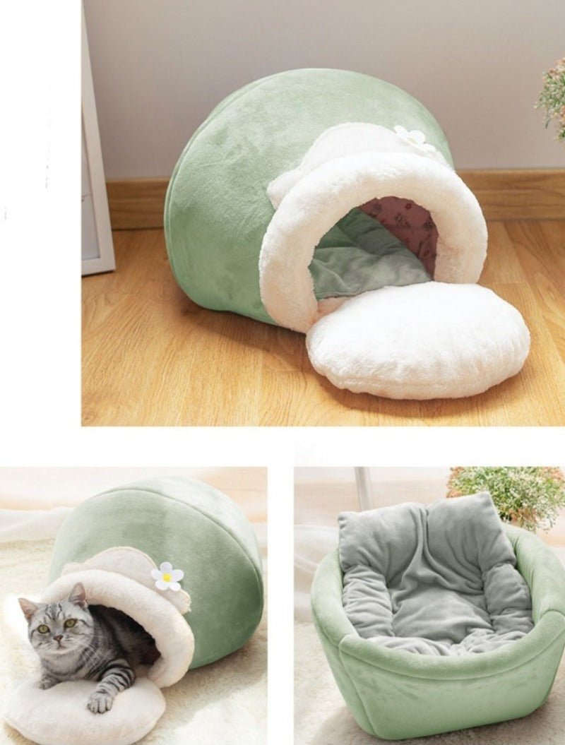 CozyCave Cute Winter Foldable Soft Plush Cat Bed - Best Buddy Store