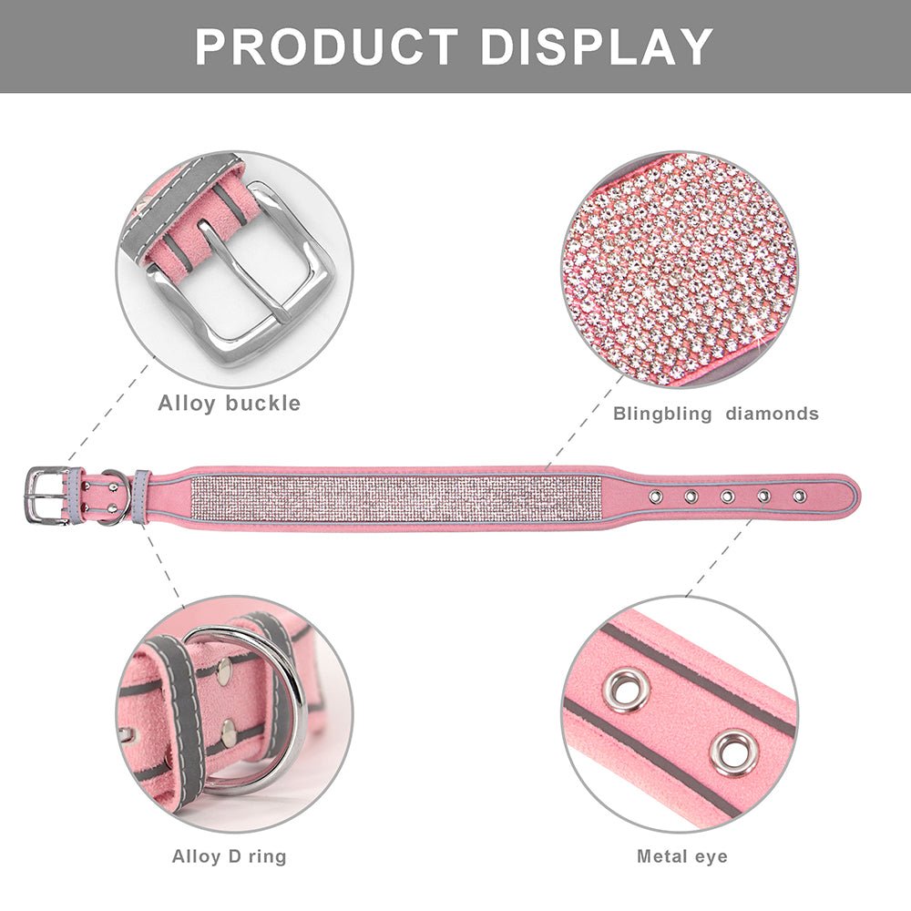 Crystal Reflective Rhinestone Bling Dog Collar - Best Buddy Store