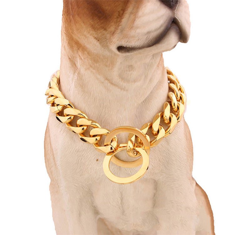 Cuban Link Dog Gold Adjustable Chain Collar Thick 15mm - Best Buddy Store