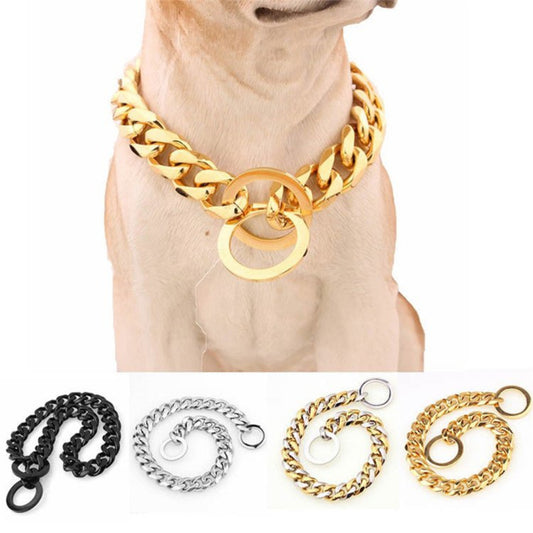 Cuban Link Dog Gold Adjustable Chain Collar Thick 15mm - Best Buddy Store