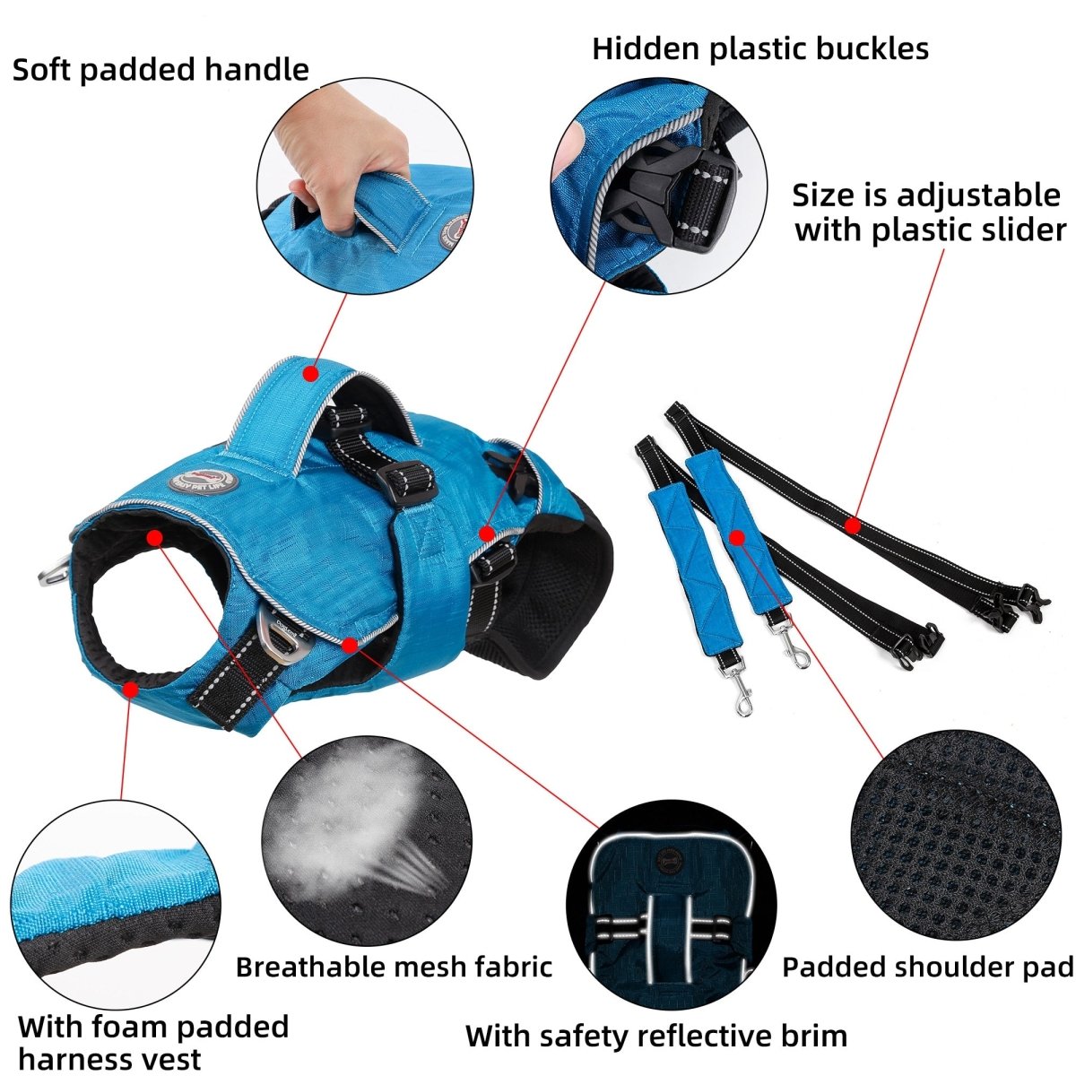 Dog Chest Carrier Harness Backpack with Walking Lead - Best Buddy Store