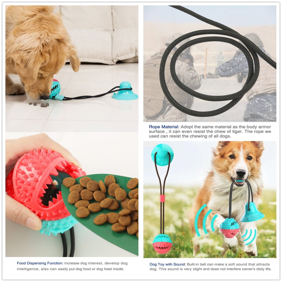 Dog Toy Push Ball Toy Leakage Food Toy Tooth Cleaning Toothbrush Toy - Best Buddy Store