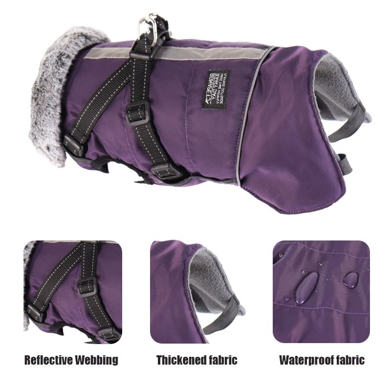 Dog Waterproof Coat Winter Jacket With Harness - Best Buddy Store