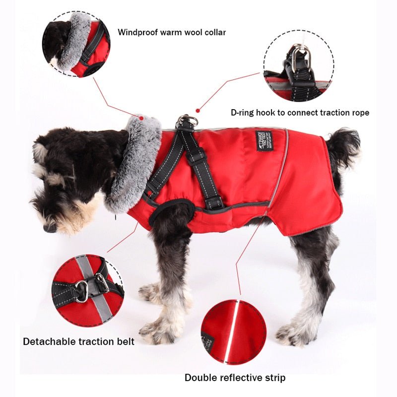 Dog Waterproof Coat Winter Jacket With Harness - Best Buddy Store