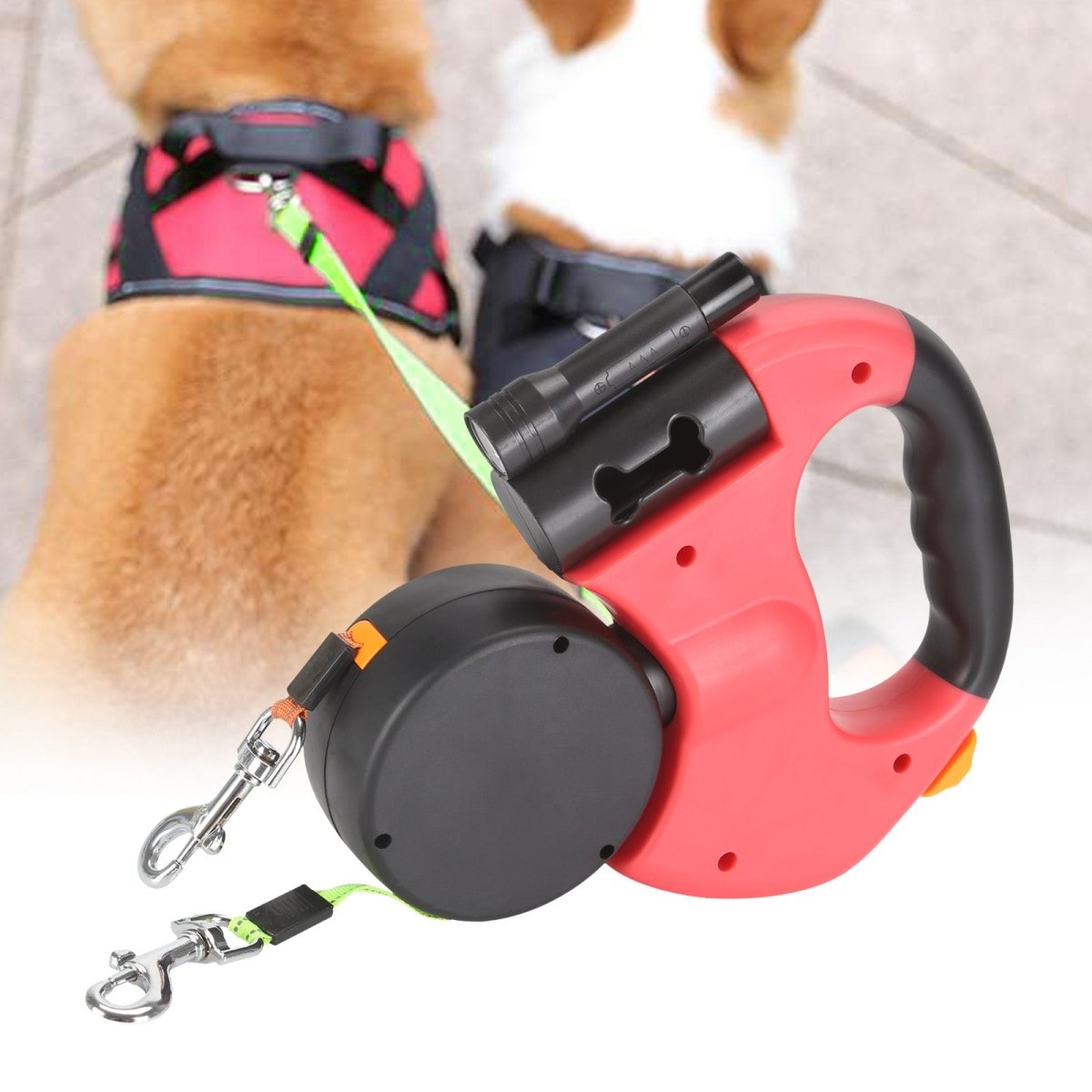 Dual Retractable Double Head Dog Leash No Tangle - Best Buddy Store
