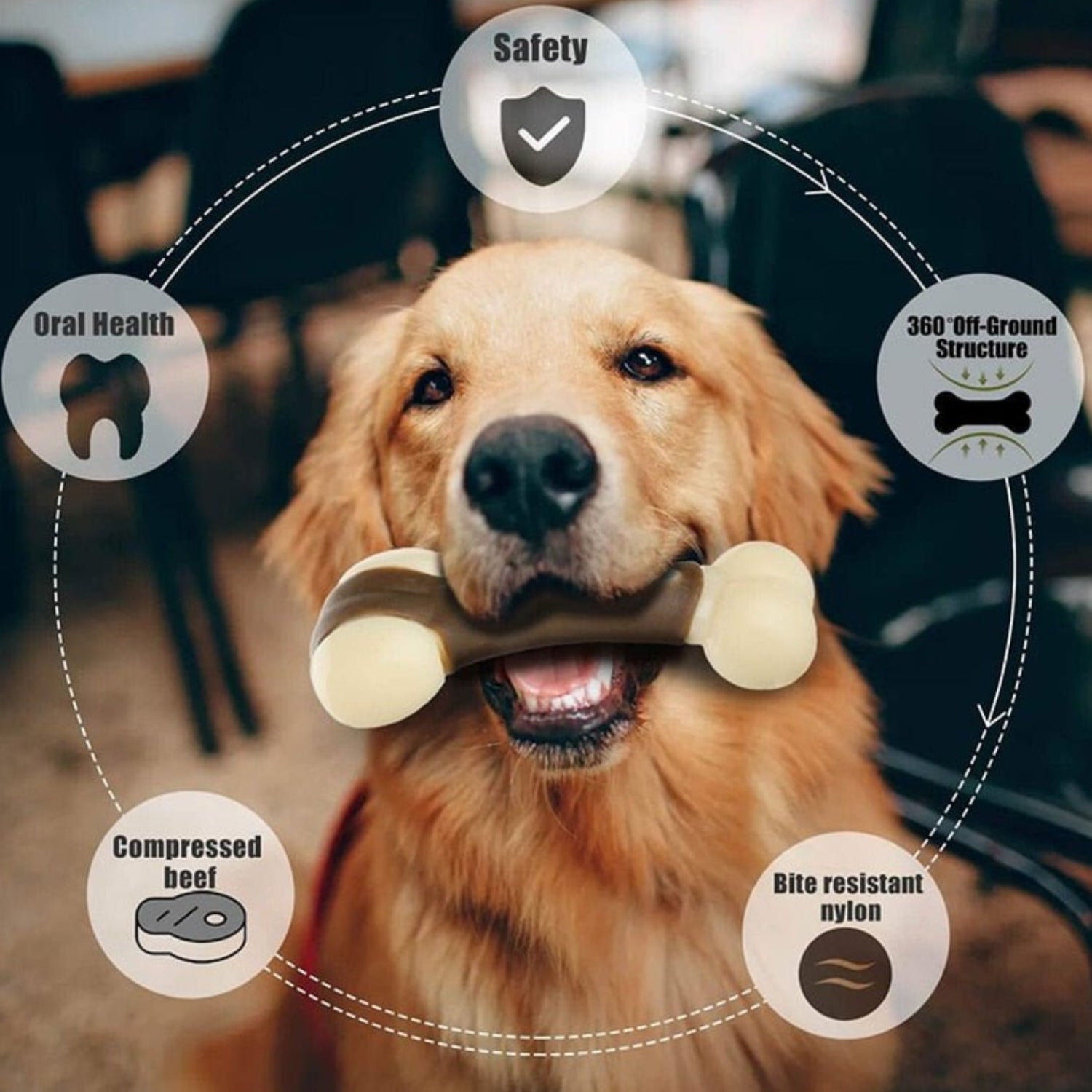 Eco - friendly Durable Dog Bone For Aggressive Chewers - Beef Flavored - Best Buddy Store