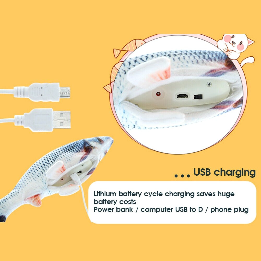 Electric Cat Toy 3D Fish USB Charging Simulation Fish Interactive Cat Toys - Best Buddy Store