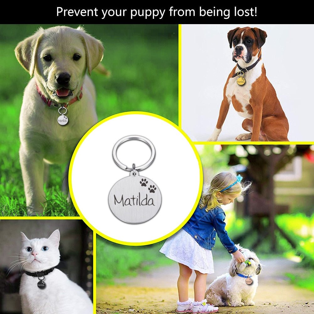 Engraved Pet ID Tag Personalized Custom Name Pendant - Best Buddy Store