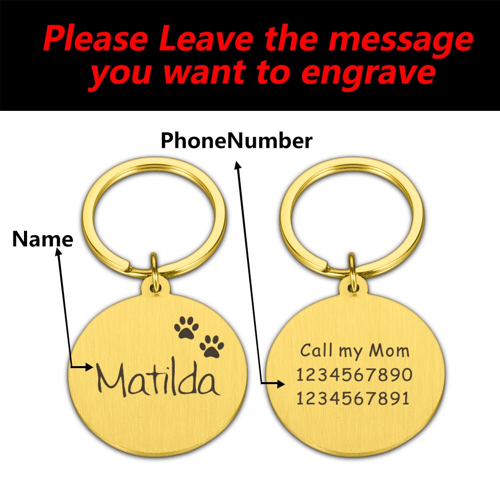 Engraved Pet ID Tag Personalized Custom Name Pendant - Best Buddy Store