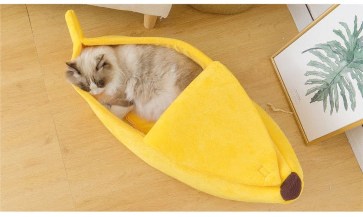 Funny Cute Cozy Banana Cat Bed House Warm Durable Portable Pet Basket - Best Buddy Store