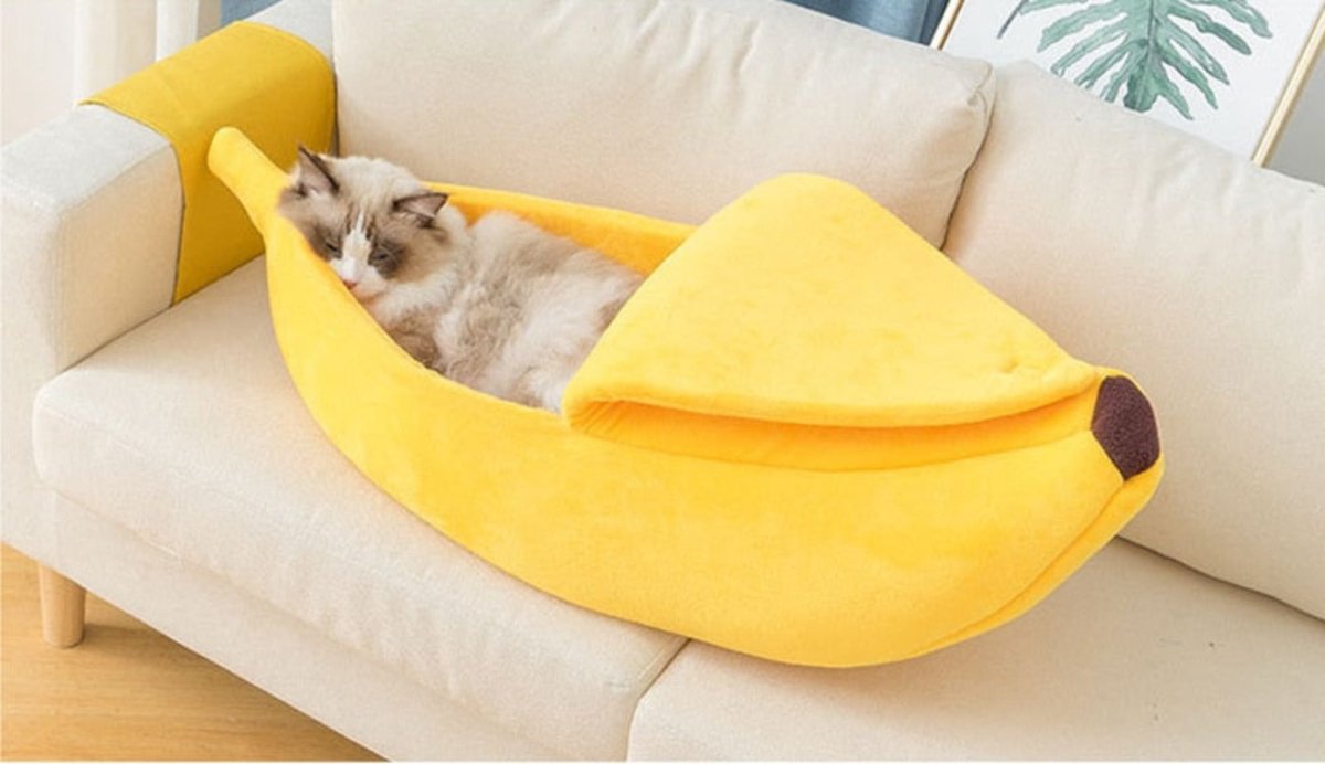 Funny Cute Cozy Banana Cat Bed House Warm Durable Portable Pet Basket - Best Buddy Store