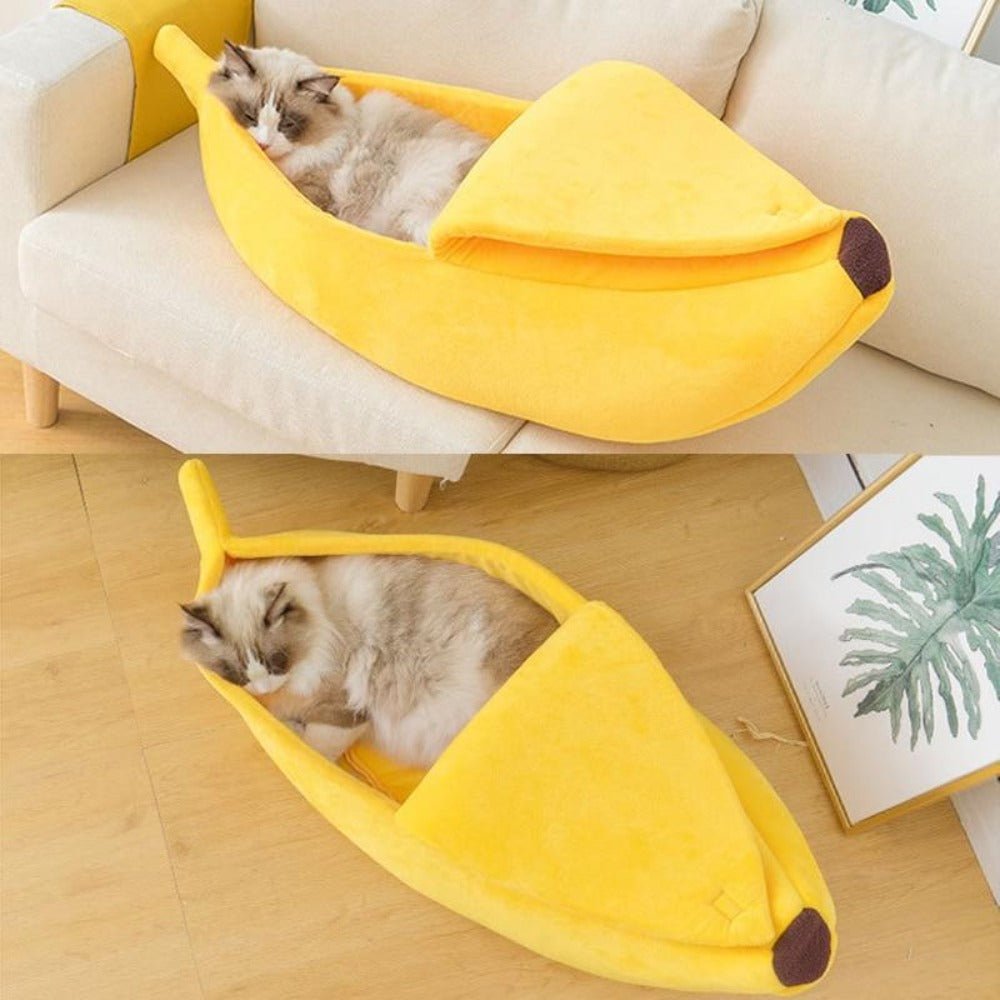 Funny Cute Cozy Banana Cat Bed House Warm Durable Portable Pet Basket - Best Buddy Store