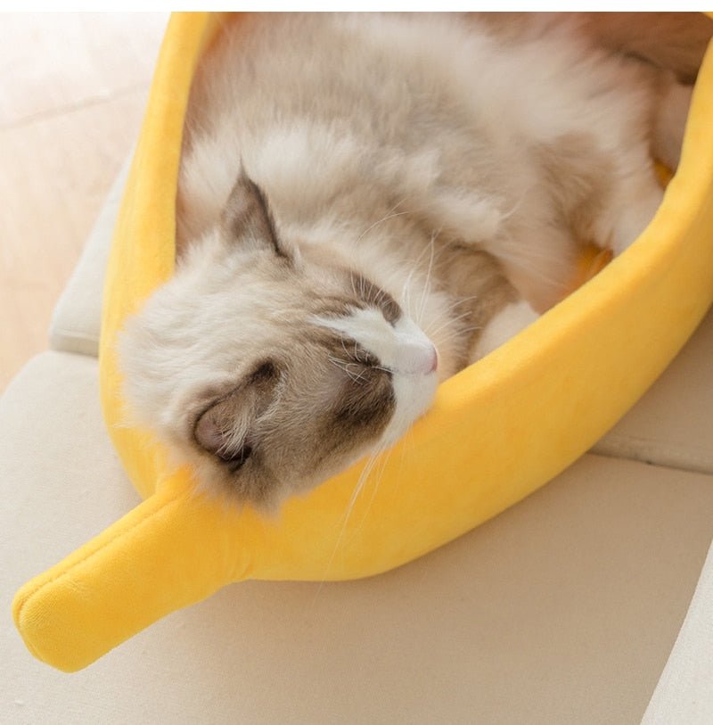 Funny Cute Cozy Banana Cat Bed House Warm Durable Portable Pet Basket - Best Buddy Store