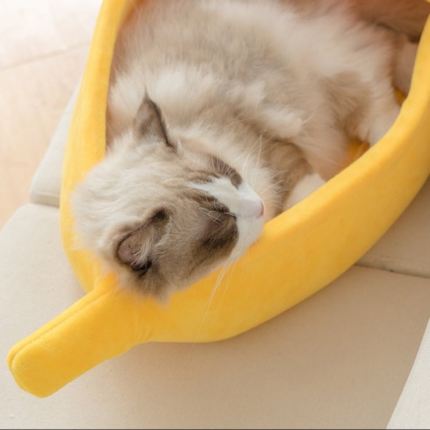 Funny Cute Cozy Banana Cat Bed House Warm Durable Portable Pet Basket - Best Buddy Store