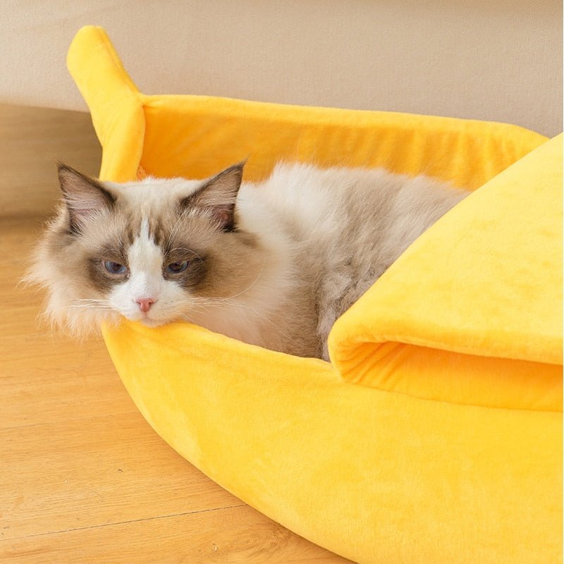 Funny Cute Cozy Banana Cat Bed House Warm Durable Portable Pet Basket - Best Buddy Store