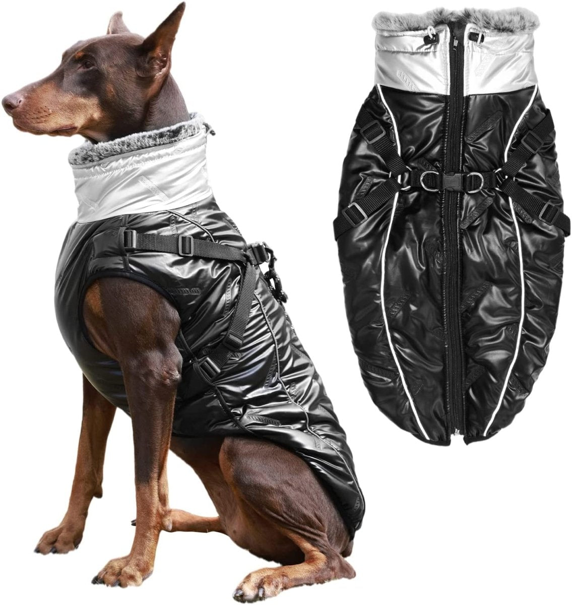 Furry Collar Dog Cold Weather Coat - Best Buddy Store