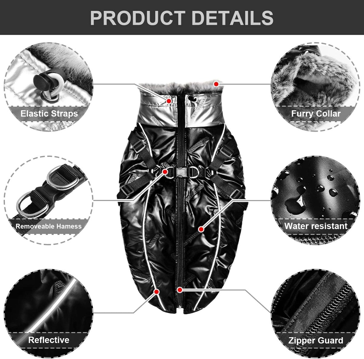 Furry Collar Dog Cold Weather Coat - Best Buddy Store