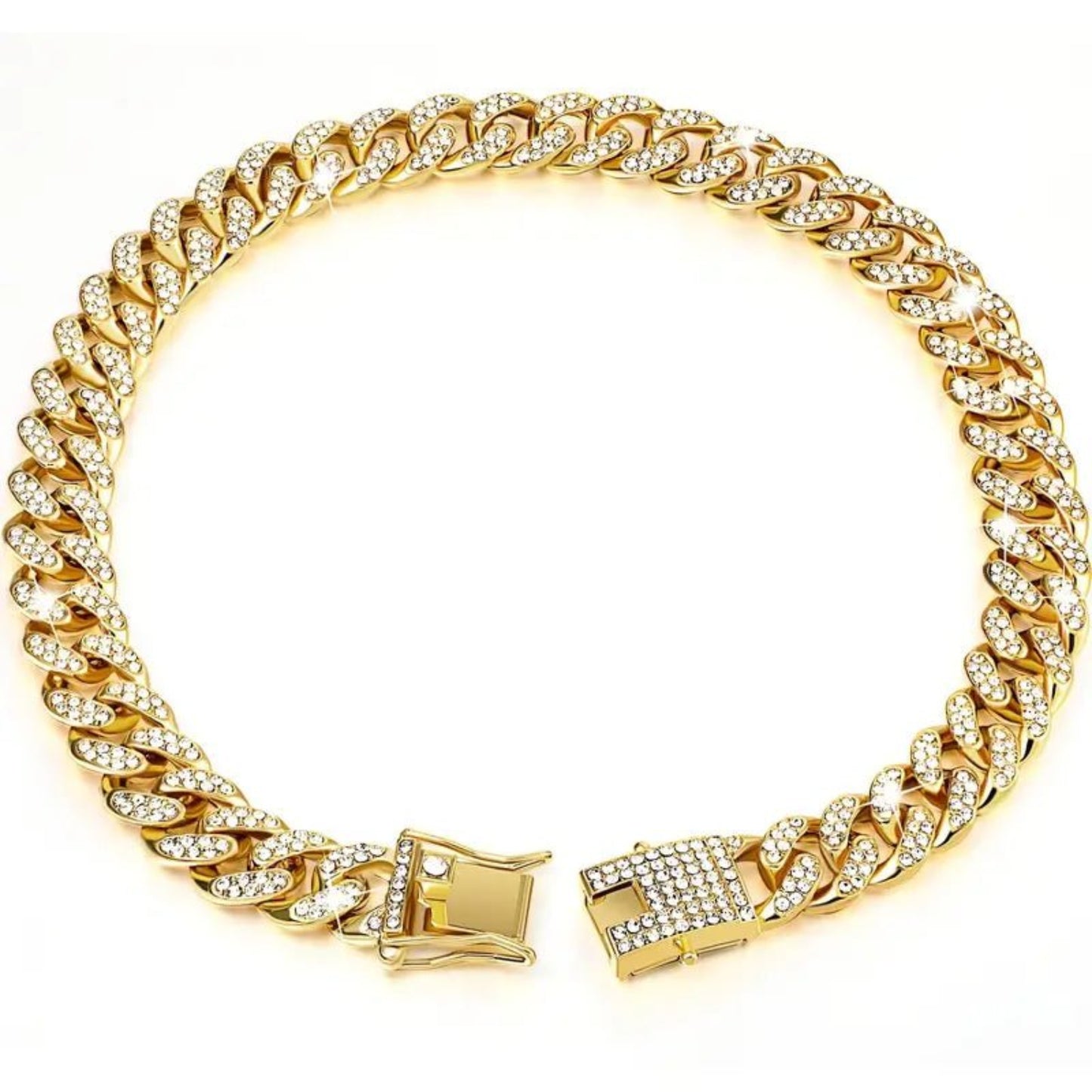 Gold Dog Collar Walking Chain With Secure Buckle - Best Buddy Store