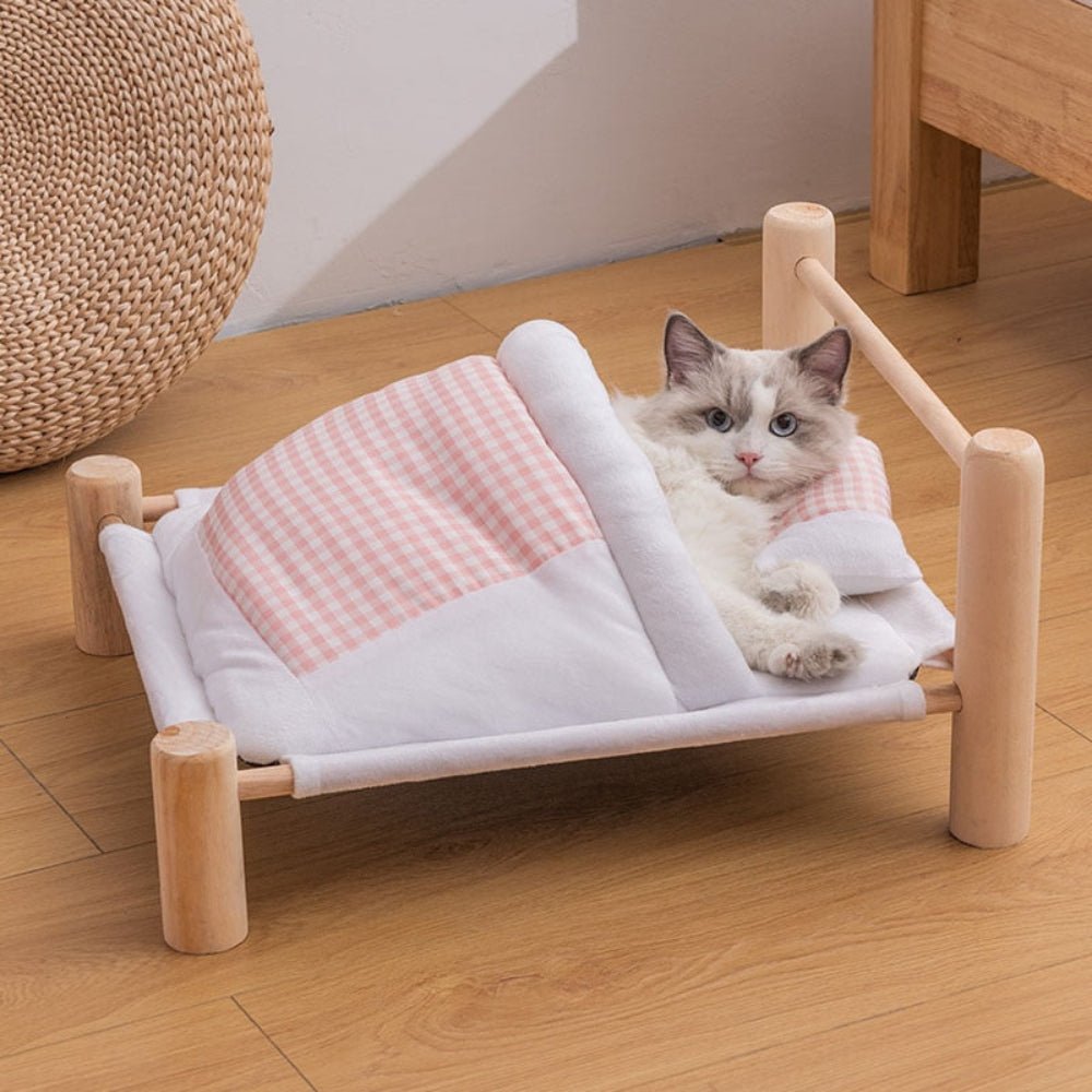Heated Cat Bed Perch Cave Winter Wooden Sofa - Best Buddy Store